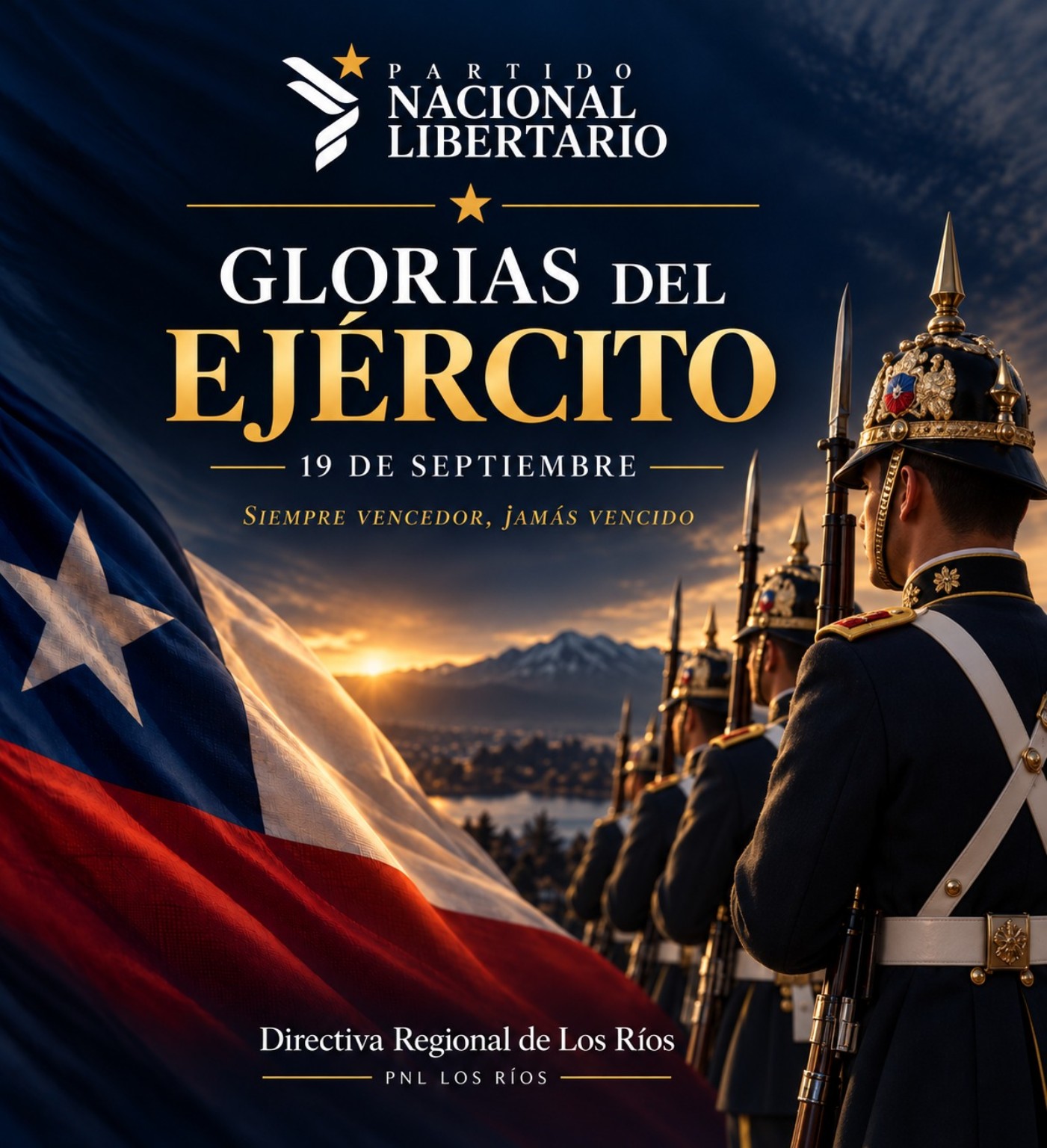 Saludo por las Glorias del Ejército de Chile del Partido Nacional Libertario, Región de Los Ríos
